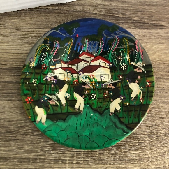 Mexican Hand Painted Clay Decorative Plate - Picture 2 of 11